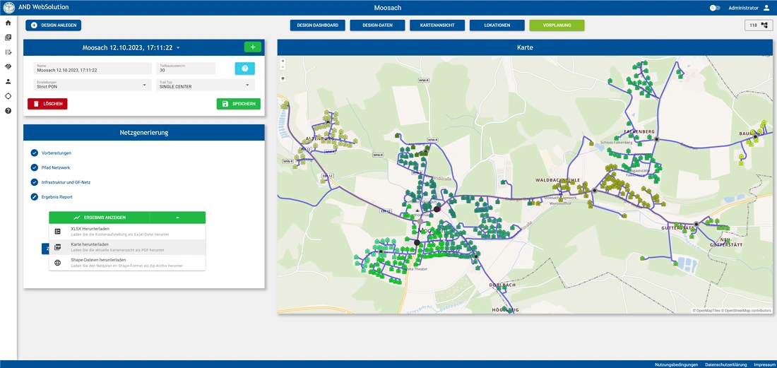 AND WebSolution: Kostenvergleich und Export